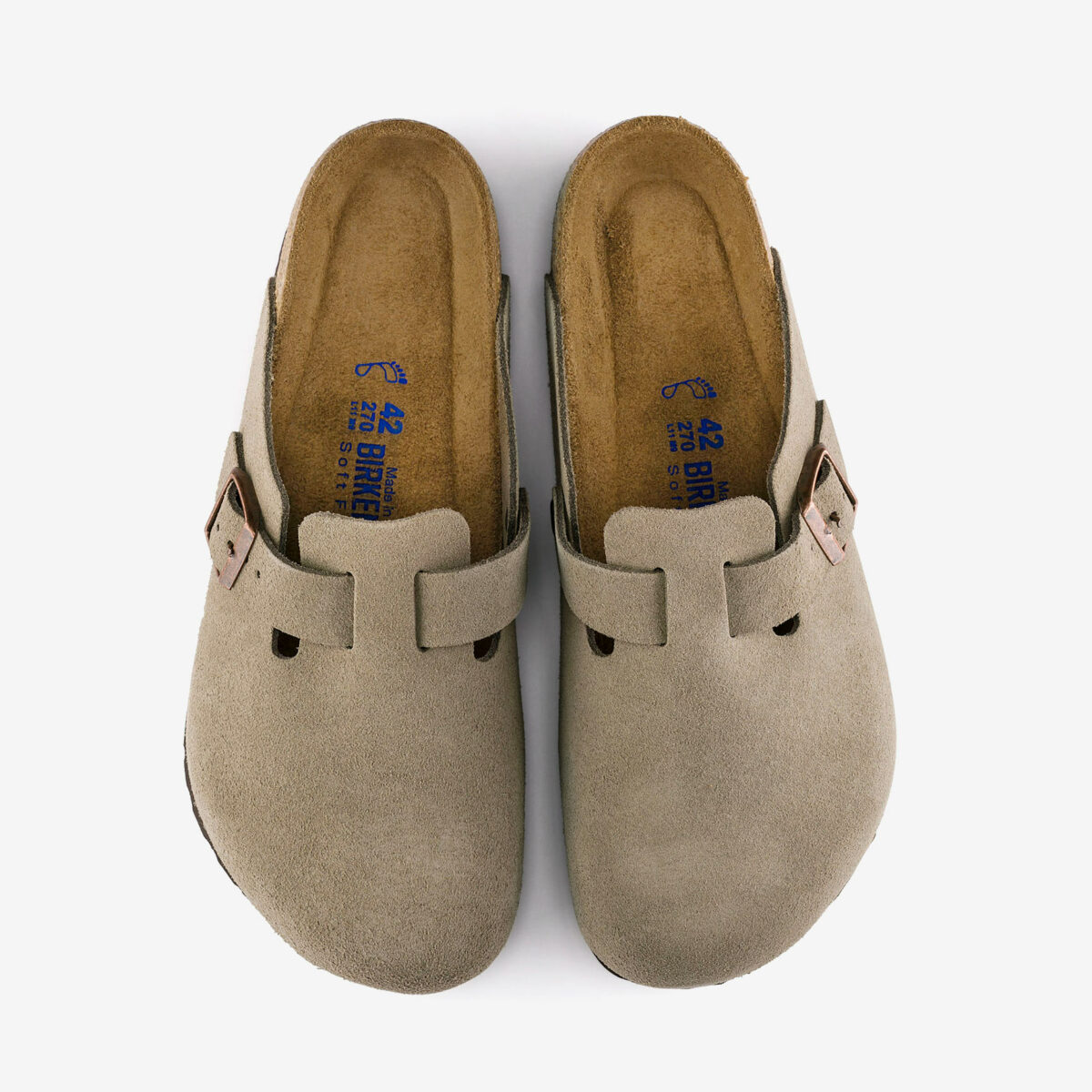 Birkenstock Boston Soft Footbed Suede Leather Taupe DE